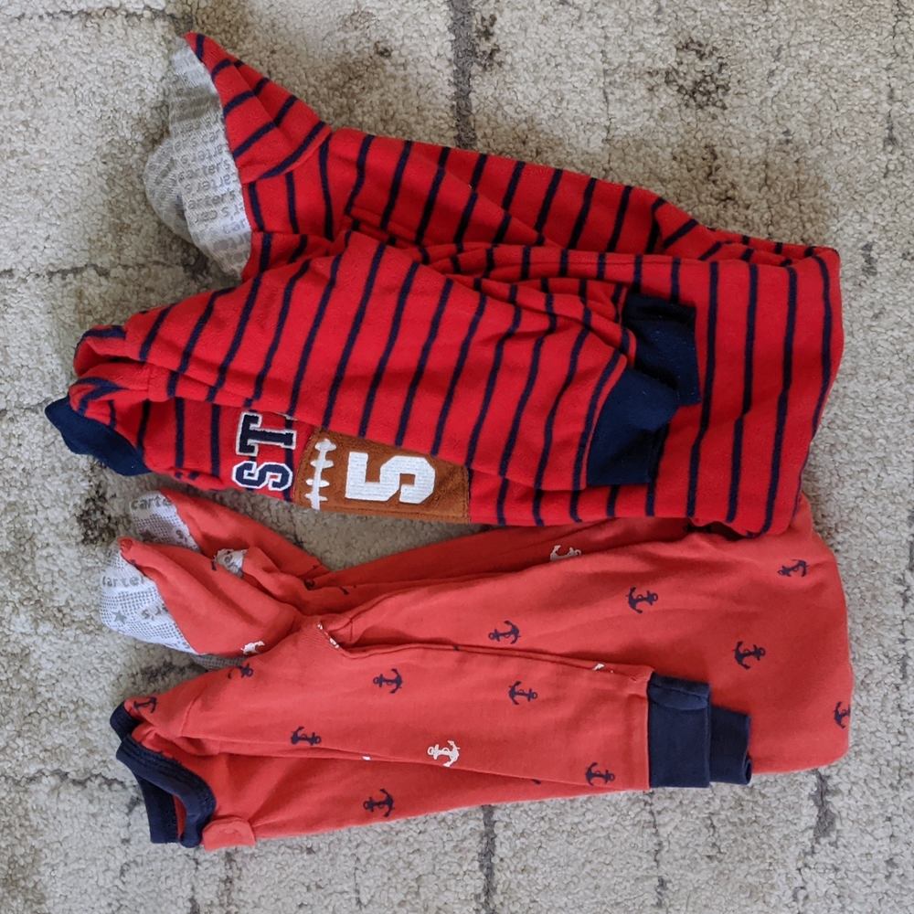 Carter's Boys Long Sleeve Footed Full-Zip Pajamas